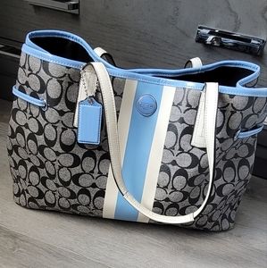 Coach light blue tote